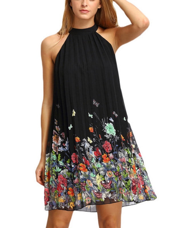 Halter Chiffon Mini Dress